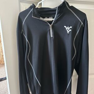 Under Armour Black Quarter-Zip Performance Pullover with Gray Stitching